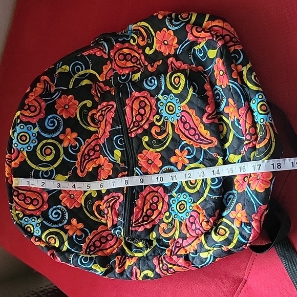 Backpack Quilted Multi Color Paisly Inspired Print Multi Color NWT - Picture 6 of 10